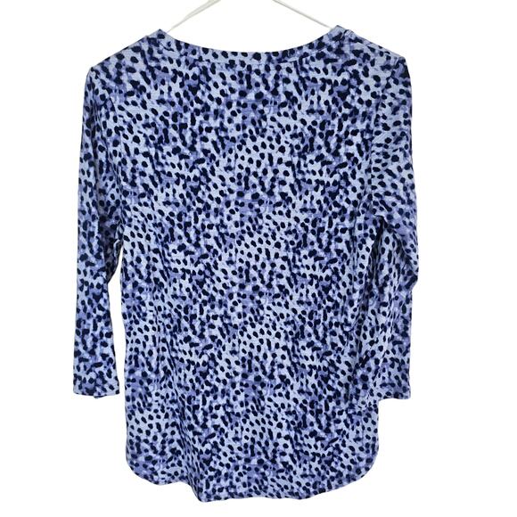 Tommy Bahama T Shirt Leopard Print Top Shirttail Hem Top Casual Top S Purple - Picture 9 of 9